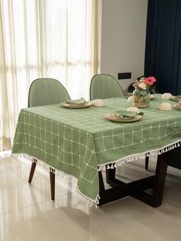 Urban Space - Cotton Dining Table Covers - Aura Checks Sage Green