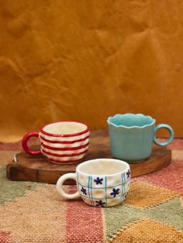 WEAVING HOMES - Set Of 3 - Double Delight Mugs Combo Microwave & Dishwasher Safe