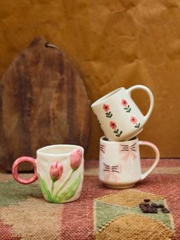 WEAVING HOMES - Set Of 3 - Everyday Coffee Sip Mugs Combo Microwave & Dishwasher Safe
