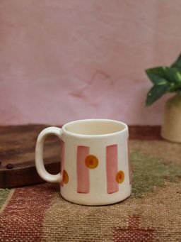 WEAVING HOMES - Stripes And Dot Mug Microwave & Dishwasher Safe