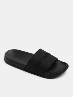 Jack & Jones - Men Small Typography Black Sliders