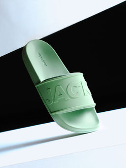 Jack & Jones - Men Typography Green Sliders