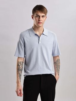 Calvin Klein - Solid Regular Fit Viscose Polo T-Shirt Blue