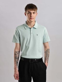 Calvin Klein - Solid Regular Fit Cotton Polo T-Shirt Blue