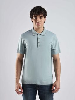 Calvin Klein - Solid Regular Fit Cotton Polo T-Shirt Grey