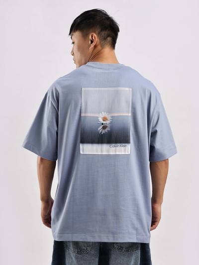 Graphic Relaxed Fit Cotton T-Shirt Blue