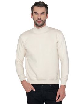 Bonjour - Mens High Neck Sweatshirt Off White
