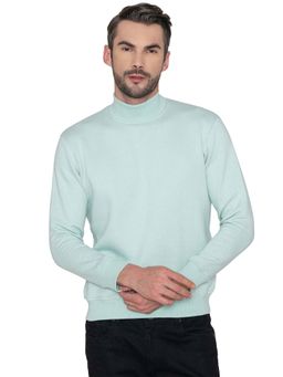 Bonjour - Mens High Neck Sweatshirt Aqua