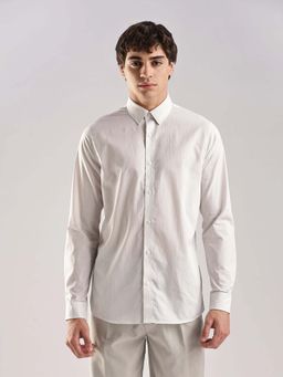 Calvin Klein - Striped Slim Fit Cotton Shirt White