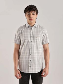 Calvin Klein - Checks Slim Fit Twill Woven Shirt Grey