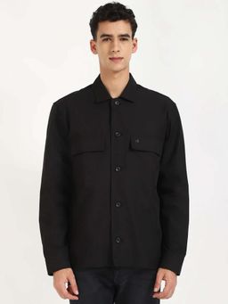 Calvin Klein - Solid Boxy Fit Twill Woven Shirt Black
