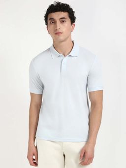Calvin Klein - Solid Slim Fit Cotton Polo T-Shirt Blue