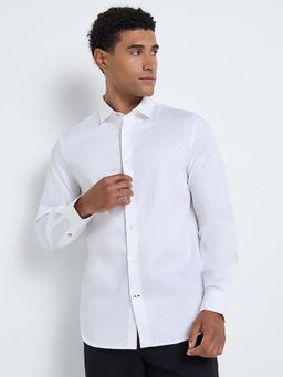 Ben Sherman - Classic Cotton Sateen Solid Long Sleeve Shirt White