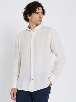 Ben Sherman - Classic Button-Down Lightweight Linen Long Sleeve Shirt Yellow