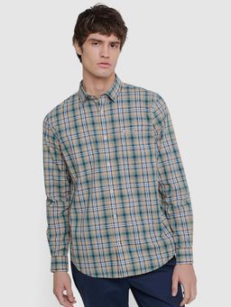 Ben Sherman - Button Down Green Plaid Long Sleeve Shirt