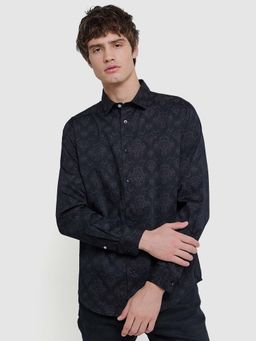 Ben Sherman - Black Jacquard Look Long Sleeve Shirt