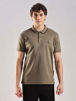 Calvin Klein - Regular Fit Cotton Polo T-Shirt Brown