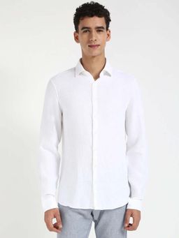 Calvin Klein - Solid Slim Fit Cotton Shirt White