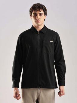 Calvin Klein - Solid Regular Fit Cotton Shirt Black