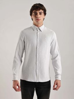 Calvin Klein - Textured Regular Fit Dobby Woven Shirt White