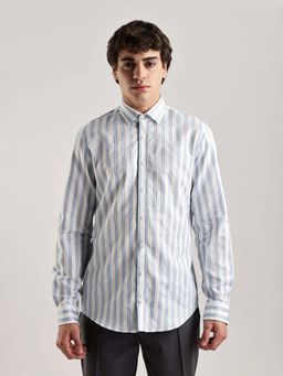 Calvin Klein - Vertical Stripes Regular Fit Woven Shirt White