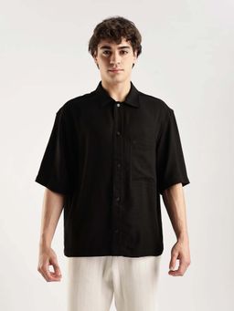 Calvin Klein - Stripes Boxy Fit Dobby Woven Shirt Black