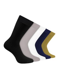 Footprints - Men Anti Odour & Breathable Cushioned Base Bamboo Multi-Color Socks (Pack of 5)