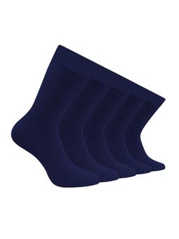 Footprints - Men Anti Odour & Breathable Cushioned Base Bamboo Navy Blue Socks (Pack of 5)