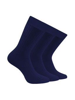 Footprints - Men Anti Odour & Breathable Cushioned Base Bamboo Navy Blue Socks (Pack of 3)