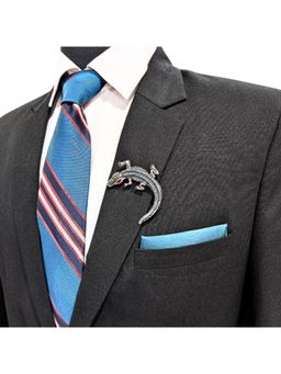 The Tie Hub - Sparkling Crystal Crocodile Brooch Unisex Animal Inspired Statement Pin