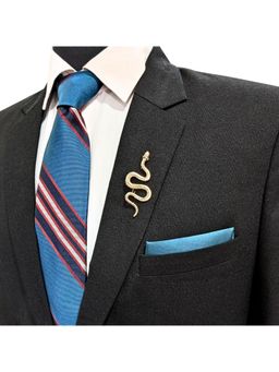 The Tie Hub - Golden Serpent Brooch Elegant Snake Pin with Textured Finish