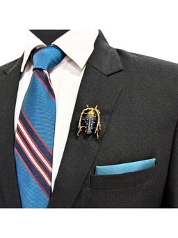 The Tie Hub - Jewelled Beetle Brooch Antique Gold and Crystal Insect Pin