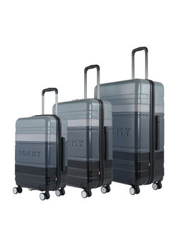 Tommy Hilfiger - Unisex Triton Pro Hard Luggage Trolley Bag - Black & Grey (Set of 3)
