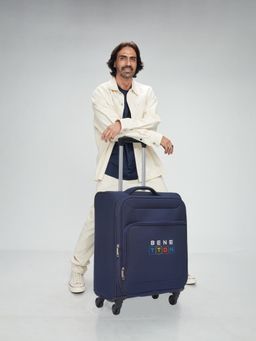 United Colors of Benetton - Macau Unisex Soft Luggage Teal Blue, TSA Lock Trolley Bag