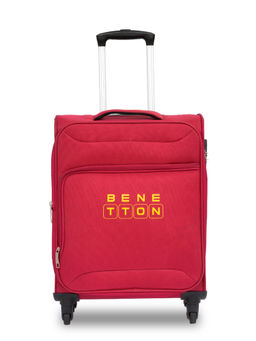 United Colors of Benetton - Macau Unisex Soft Luggage Red, TSA Lock Trolley Bag