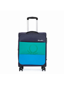 United Colors of Benetton - Archimedes Unisex Soft Luggage Navy Blue, Green, 58 Cm Trolley Bag