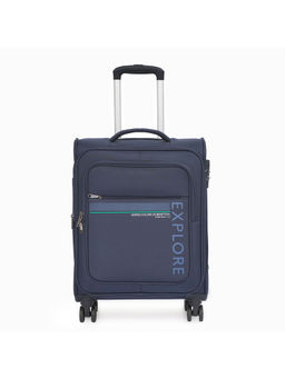 United Colors of Benetton - Garret Unisex Polyester Soft Luggage Navy Blue, 58 Cm Trolley Bag