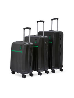 United Colors of Benetton - Cobalt Unisex Pack Of 3 Polyester Black Hard Luggage Bag (L)