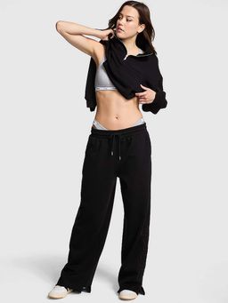 Victoria's Secret - Black Solid Regular Fit Sweatpant