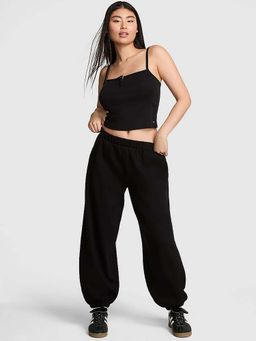 Victoria's Secret - Black Solid Regular Fit Joggers