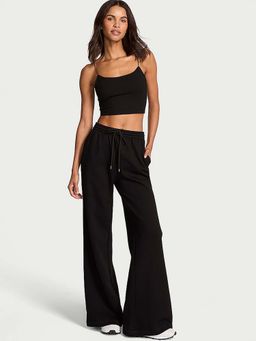 Victoria's Secret - Black Solid Regular Fit Sweatpant