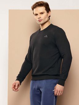 Alcis - Black Solid Regular Fit Sweatshirt