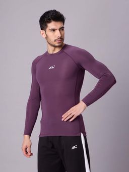AESTHETIC NATION - Purple Solid Slim Fit T-Shirt