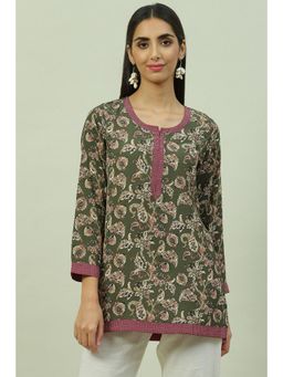 Biba - Olive Printed Kurti
