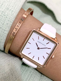 Joker and Witch - White Faux Leather Watch - JWBS249