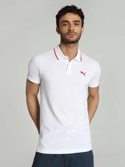 Puma - Collar Tipping Men White Polo T-Shirt