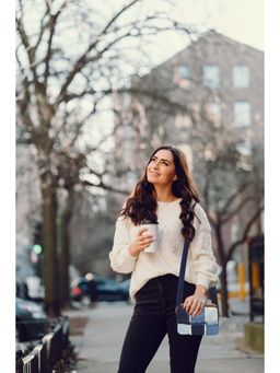 THE PURANI JEANS - Frayed Denim Sling Bag