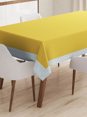Buy BIANCA Yellow Vinyl Pvc Easy To Clean Dining Table Cover (6 Seater) Online