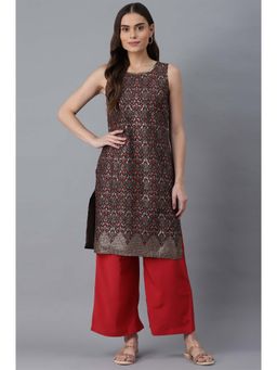 Aurelia - Aure Collection By Aurelia Grey Kurta-Red Palazzo (Set of 2)