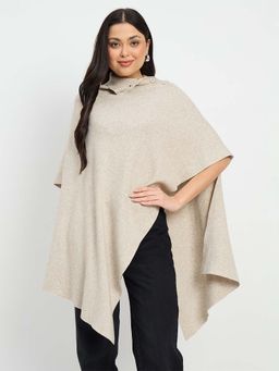Madame - Beige High Neck Pullover Shrug